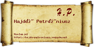 Hajdú Petróniusz névjegykártya